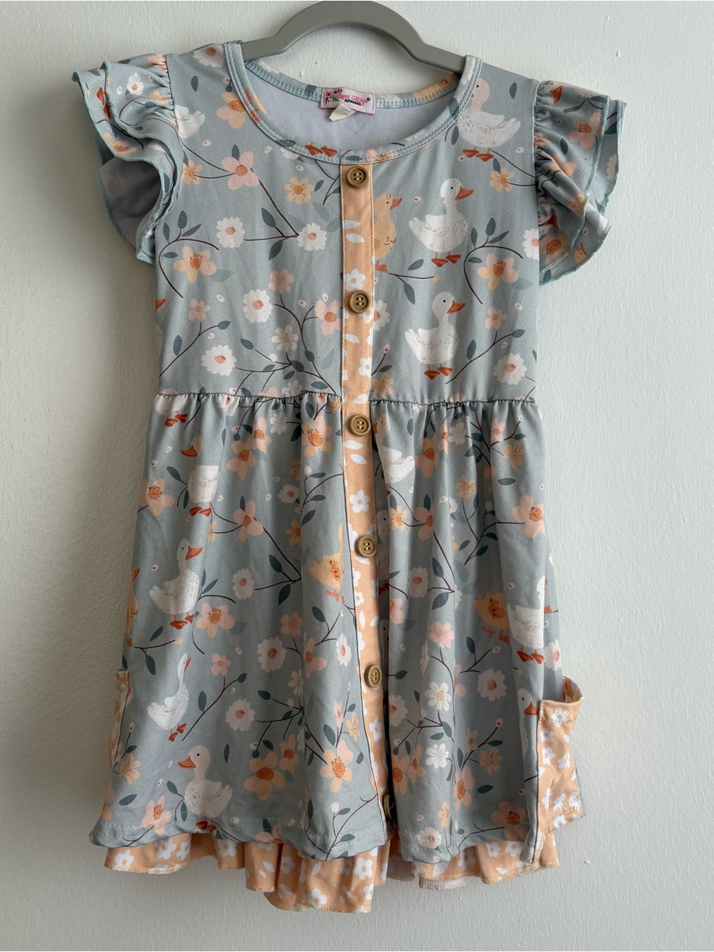 Clover Cottage Apparel Girls Duck and Goose Twirly Dress 4T